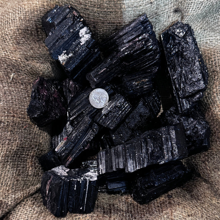 HIGH END (Large) Black Tourmaline Rough (By the Pound)