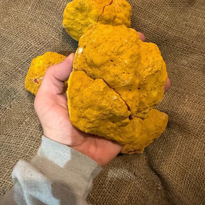 Dyed Quartz Yellow Geode with Pink Center (4"-5") (G5)