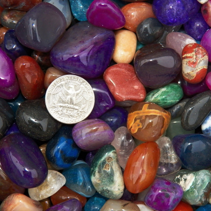 Polished Mix Gemstones Medium (Size #5) - 1 LB