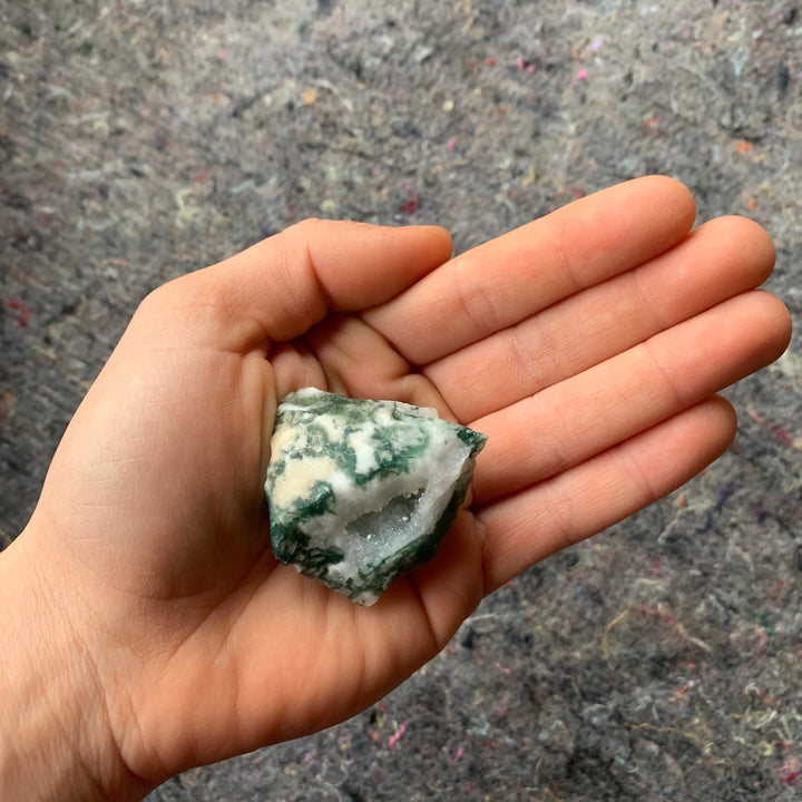 Charged Green Tree Agate Single Stone