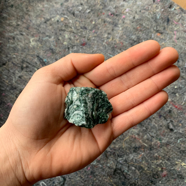 Charged Green Tree Agate Single Stone