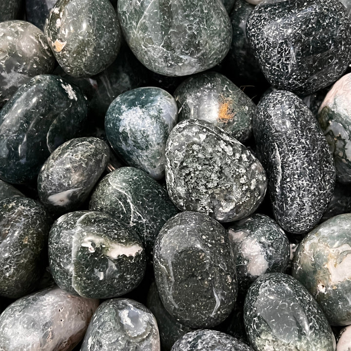 Polished Green Moss Agate - 1/2 LB