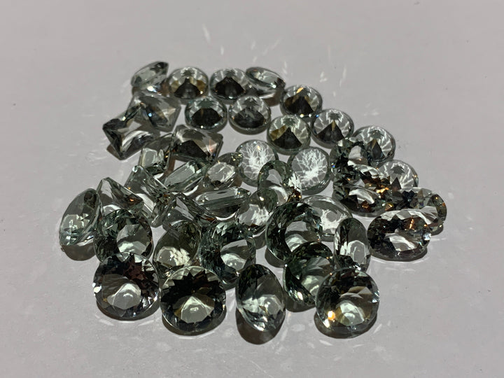 Faceted Green Amethyst - Mixed Sizes (10 Carat Lot)