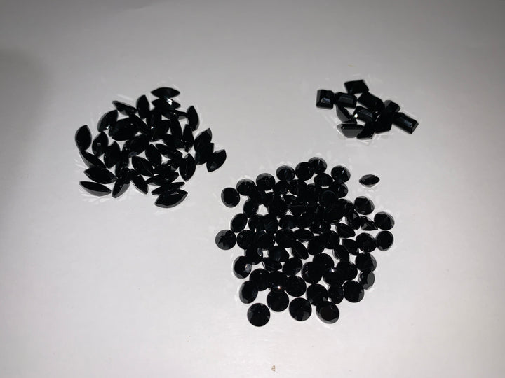 Faceted Black Spinel - Mixed Sizes (10 Carat Lot)