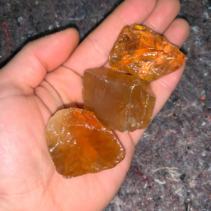 Charged Citrine Calcite Single Stone