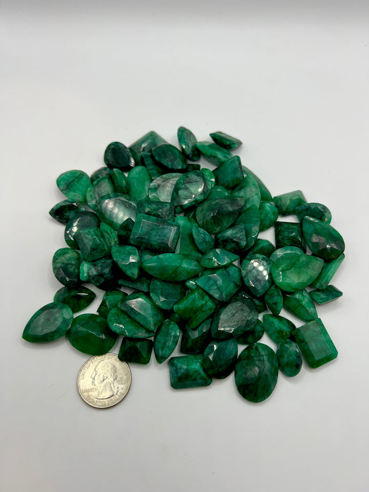 Faceted Emerald (Color Enhanced) - Mixed Sizes (50 Carat Lot)