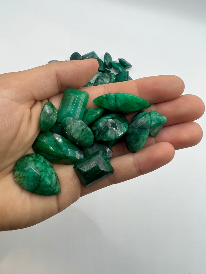Faceted Emerald (Color Enhanced) - Mixed Sizes (50 Carat Lot)