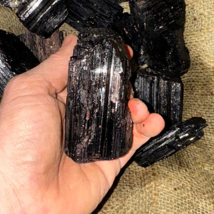 HIGH END (Large) Black Tourmaline Rough (By the Pound)