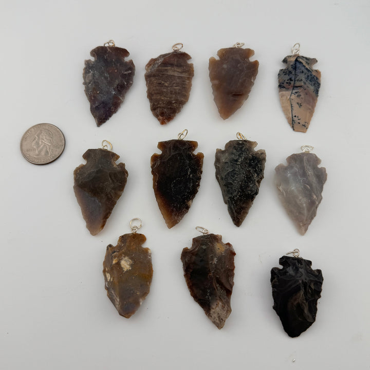 Natural Jasper Arrowhead Pendant