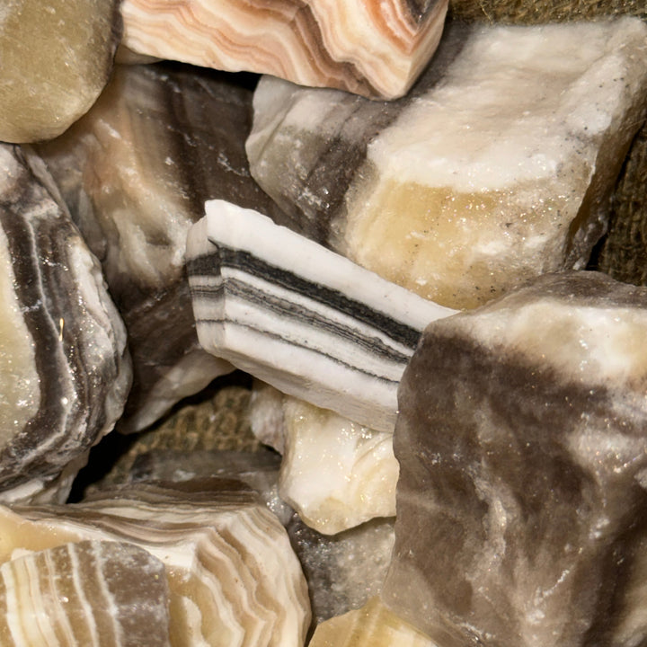 Zebra Calcite Rough (LARGE) (By the Pound)