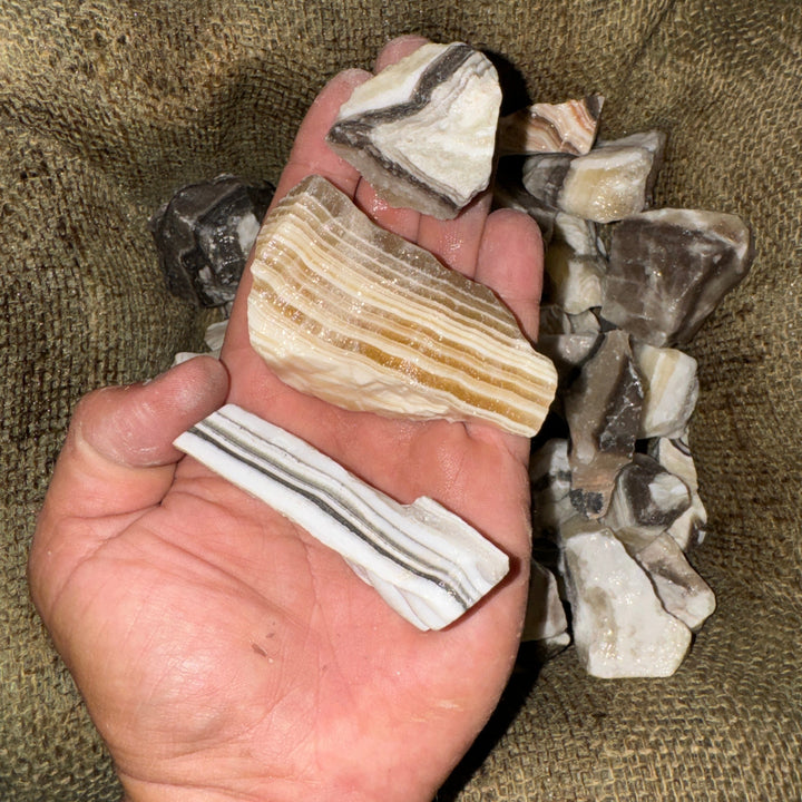 Zebra Calcite Rough (LARGE) (By the Pound)