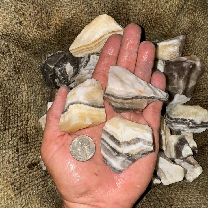 Zebra Calcite Rough (LARGE) (By the Pound)