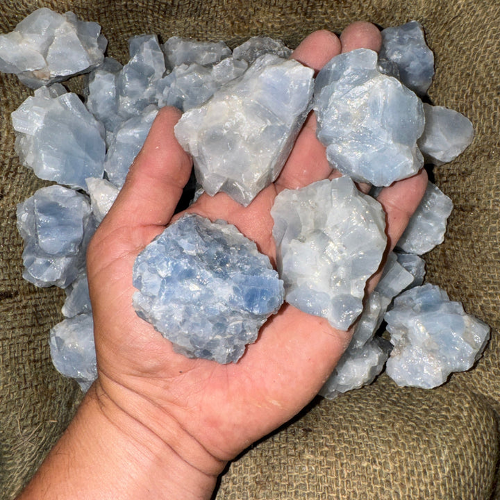 Blue Calcite Rough (LARGE) (By the Pound)