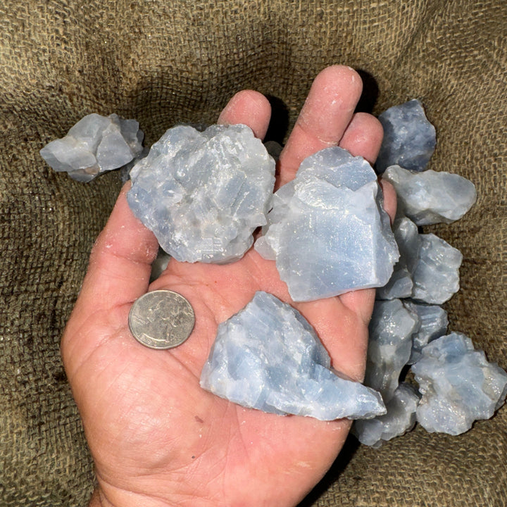 Blue Calcite Rough (LARGE) (By the Pound)