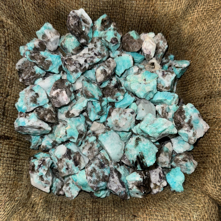 Brazilian Amazonite with Black Tourmaline Inclusions (By the Pound)