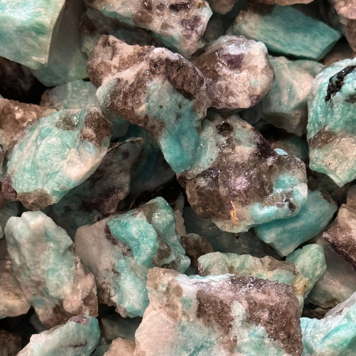 Brazilian Amazonite with Black Tourmaline Inclusions (By the Pound)