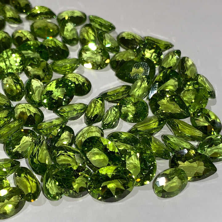 Faceted Peridot - Mixed Sizes (10 Carat Lot)