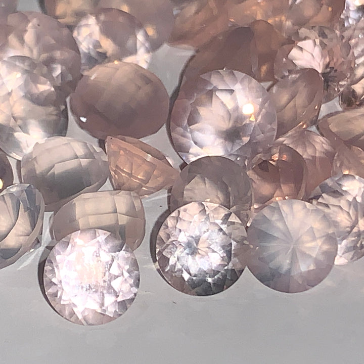 Faceted Pink Quartz - Mixed Sizes (10 Carat Lot)