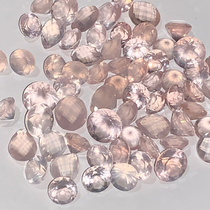 Faceted Pink Quartz - Mixed Sizes (10 Carat Lot)