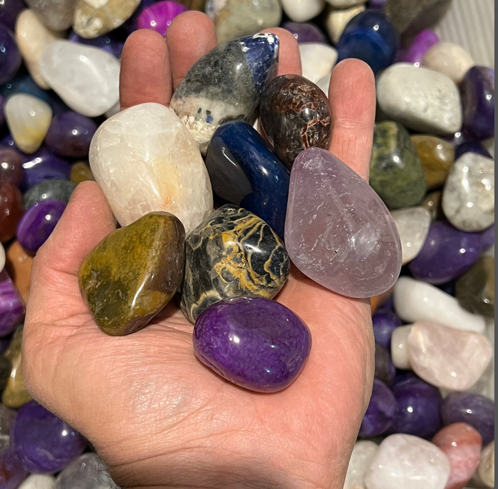 Polished Mix Gemstones Large (Size #7) - 1 LB