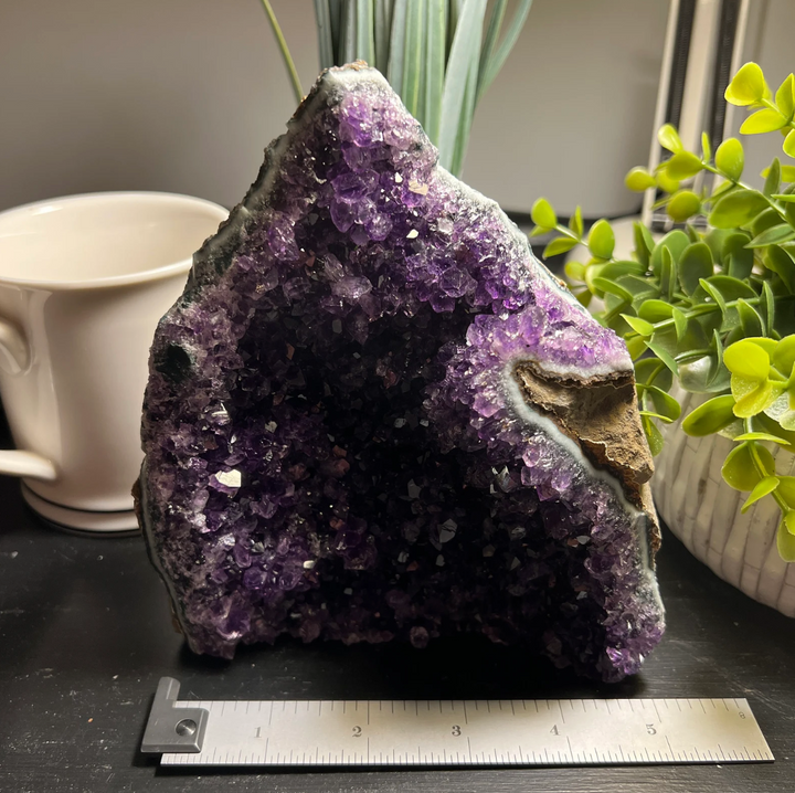Amethyst Cut Base Size 5 (2.5 - 3.5 lbs) Amethyst Druze Geode - Home Decor
