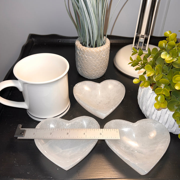 Selenite Heart Bowl 4”