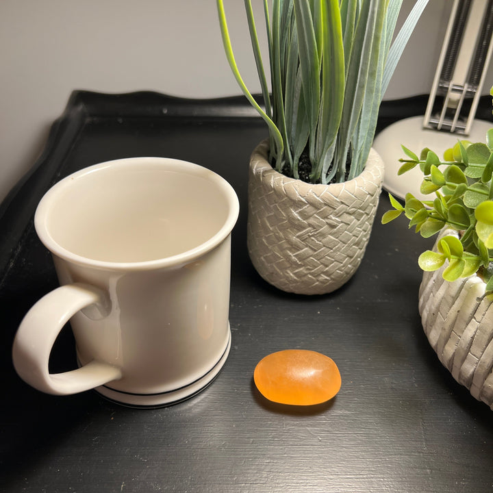 Orange Selenite Palm Stone