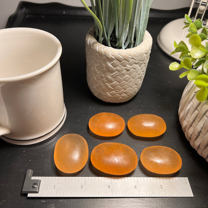 Orange Selenite Palm Stone