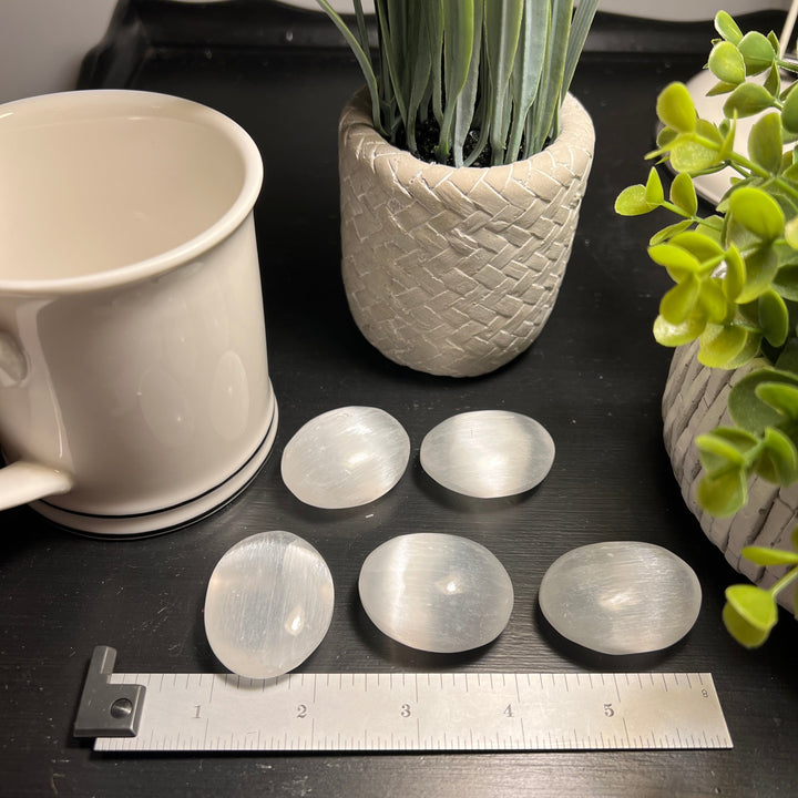 Pack of (5) Selenite Palm Stones