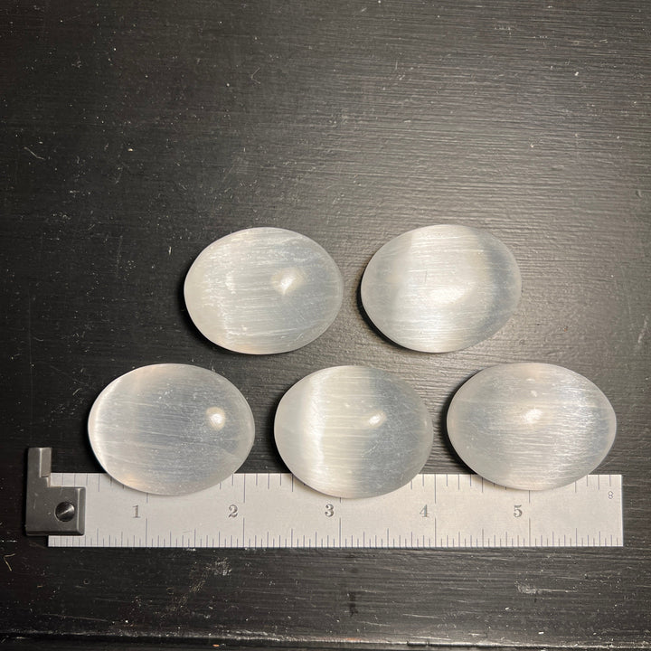 Pack of (5) Selenite Palm Stones