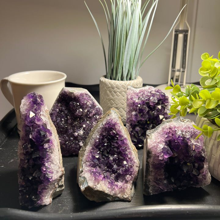 Amethyst Cut Base Size 2 (.80 - 1.2 lbs) Amethyst Druze Geode - Home Decor