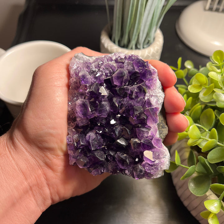 Amethyst Cut Base Size 2 (.80 - 1.2 lbs) Amethyst Druze Geode - Home Decor