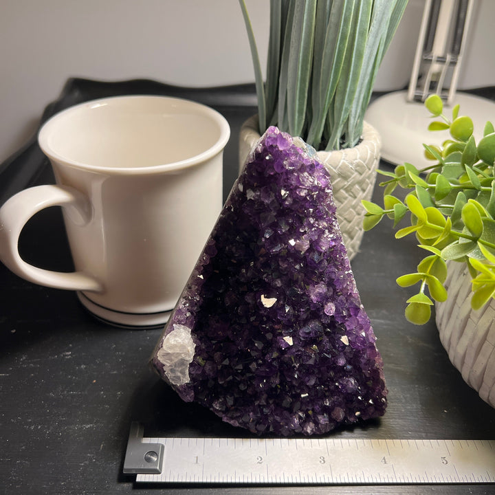 Amethyst Cut Base Size 3 (1.3 - 1.8 lbs) Amethyst Druze Geode - Home Decor