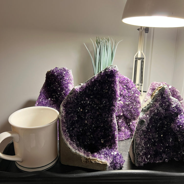 Amethyst Cut Base Size 5 (2.5 - 3.5 lbs) Amethyst Druze Geode - Home Decor