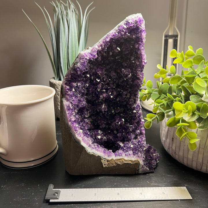 Amethyst Cut Base Size 5 (2.5 - 3.5 lbs) Amethyst Druze Geode - Home Decor