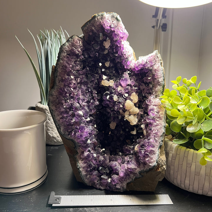 Amethyst Cut Base Size 7 (6 - 8 lbs) Amethyst Druze Geode - Home Decor