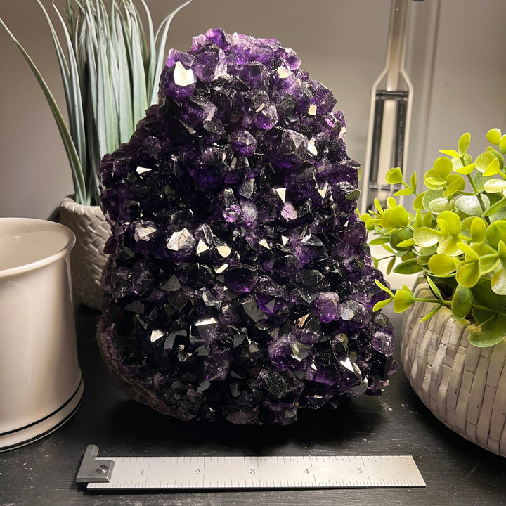 Amethyst Cut Base Size 7 (6 - 8 lbs) Amethyst Druze Geode - Home Decor