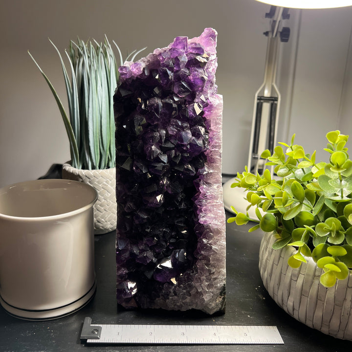 Amethyst Cut Base Size 7 (6 - 8 lbs) Amethyst Druze Geode - Home Decor