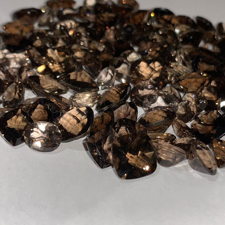 Faceted Smoky Quartz - Mixed Sizes (10 Carat Lot)