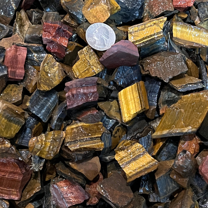 SMALL Mixed Tiger Eye Rough (By the Pound)