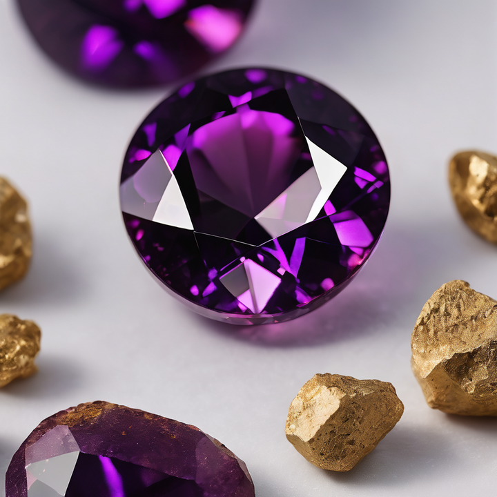 Faceted Purple Colored Diamond - Individual Gemstone