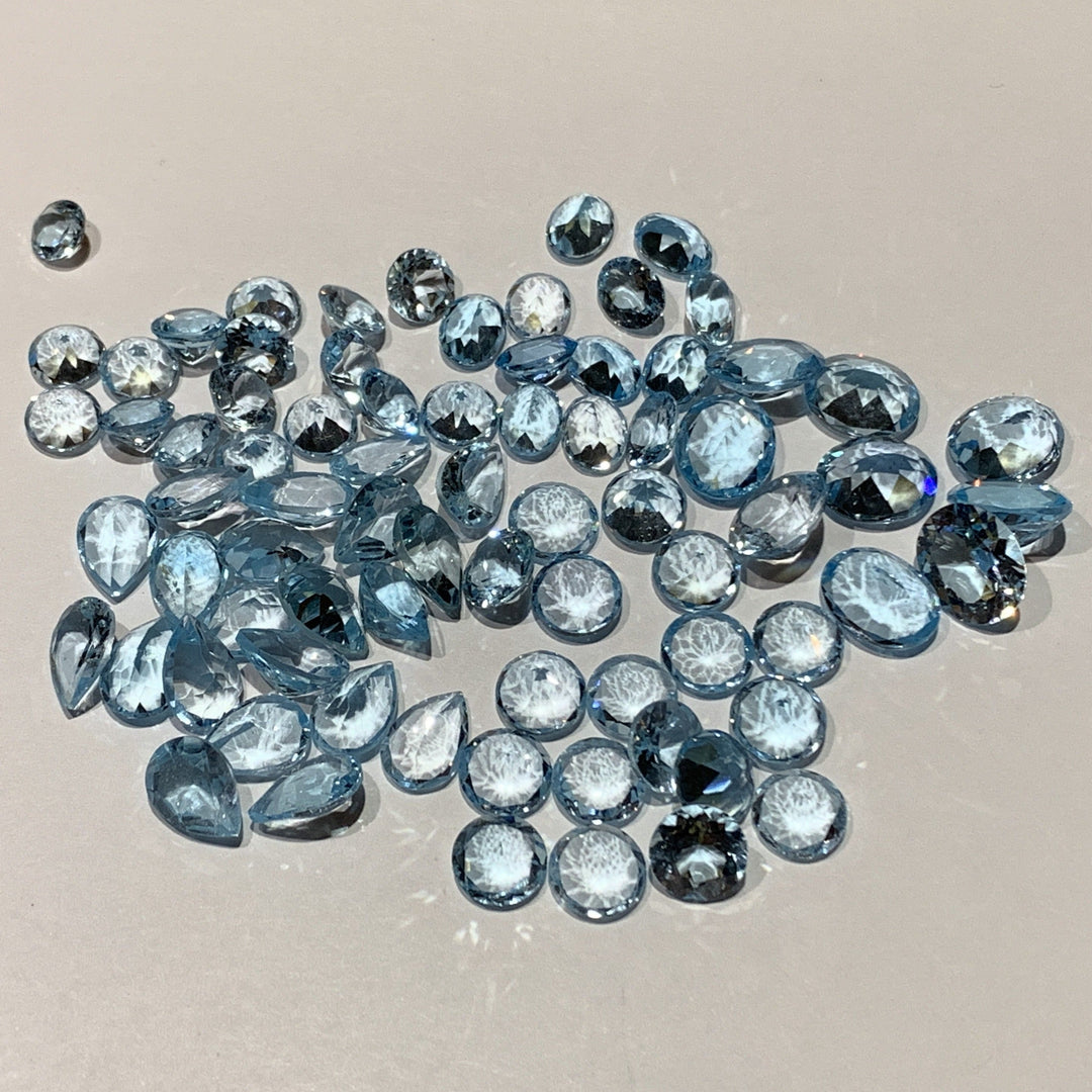 Faceted Blue Topaz - Mixed Sizes (10 Carat Lot)
