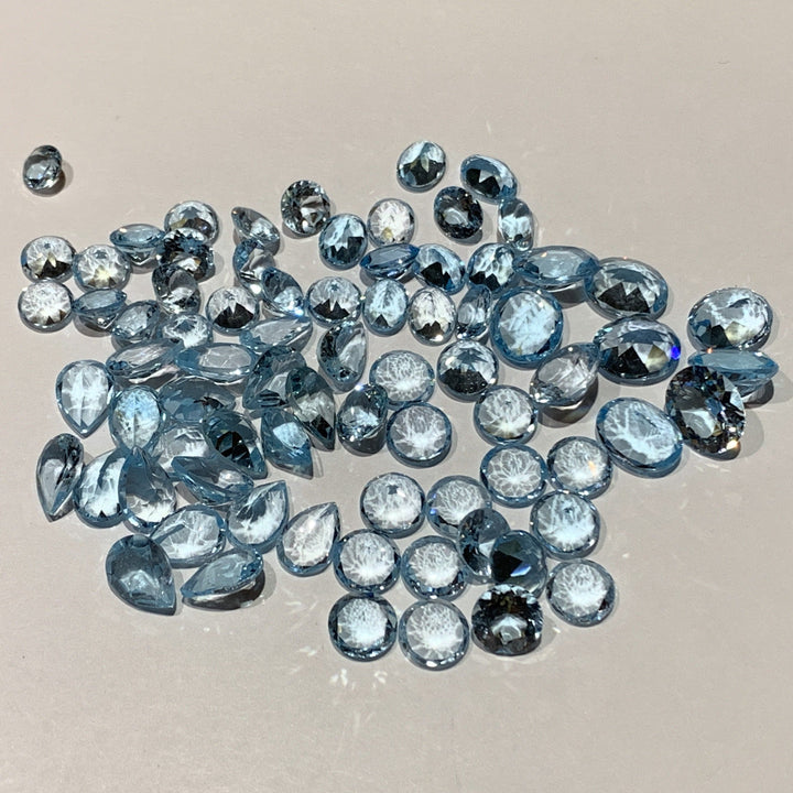 Faceted Blue Topaz - Mixed Sizes (10 Carat Lot)