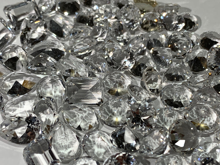 Faceted Clear Quartz - Mixed Sizes (10 Carat Lot)