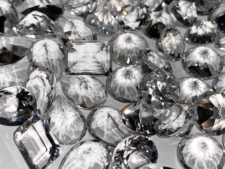Faceted Clear Quartz - Mixed Sizes (10 Carat Lot)