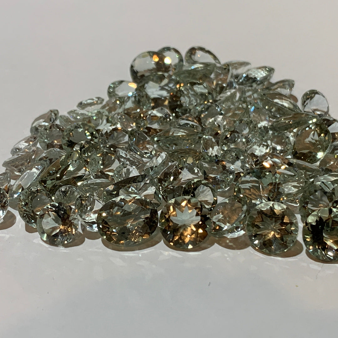 Faceted Prasiolite Quartz - Mixed Sizes (10 Carat Lot)