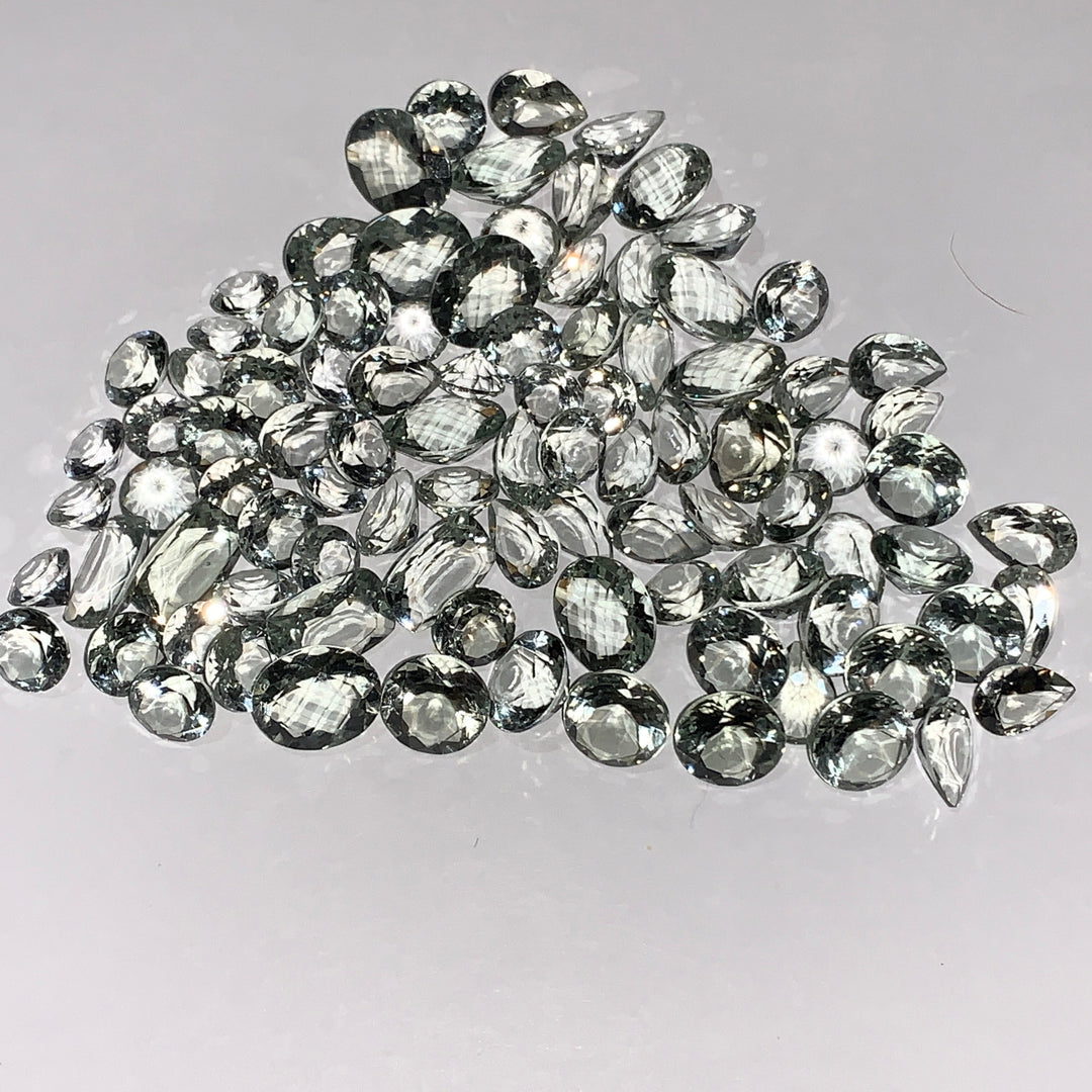 Faceted Prasiolite Quartz - Mixed Sizes (10 Carat Lot)