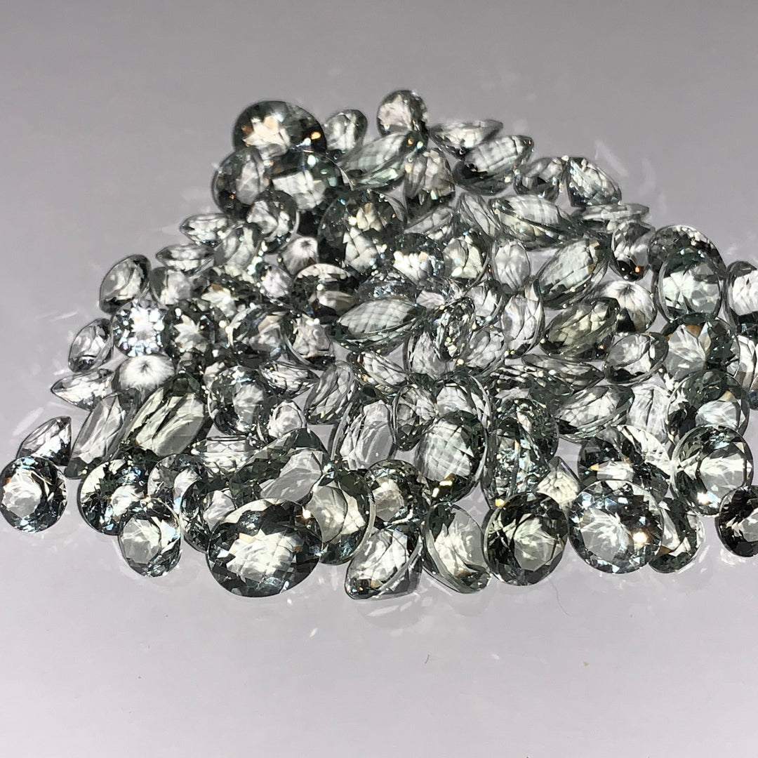 Faceted Prasiolite Quartz - Mixed Sizes (10 Carat Lot)