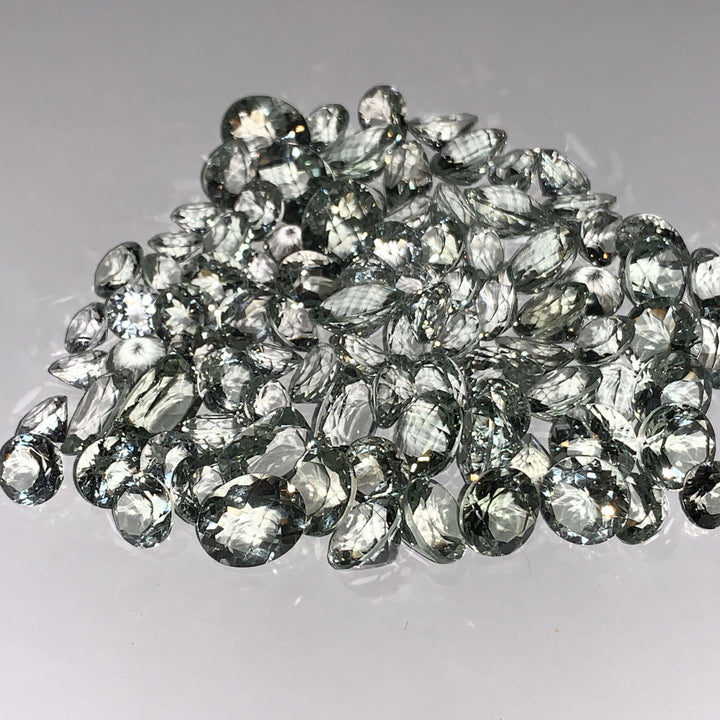 Faceted Prasiolite Quartz - Mixed Sizes (10 Carat Lot)