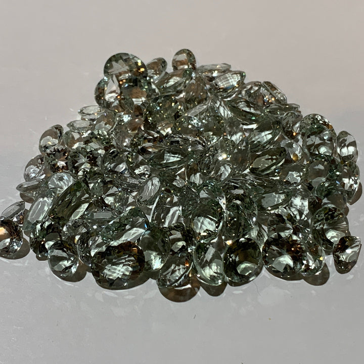 Faceted Prasiolite Quartz - Mixed Sizes (10 Carat Lot)